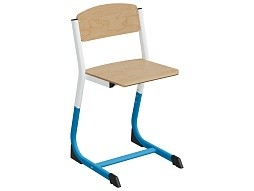 Стул школьный ученический 5-7 г/р "Логика" регулируемый (фанера, м/к белый/синий)