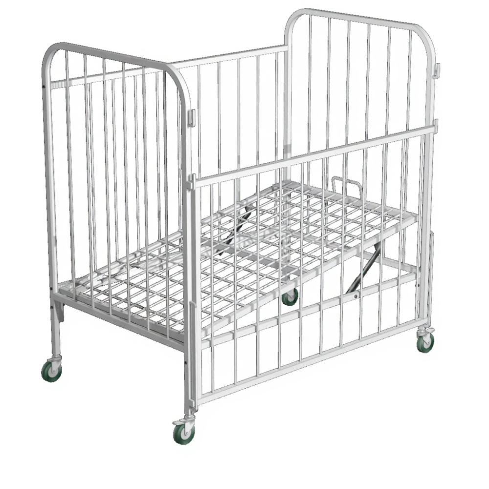 Кровать детская (1-5 лет) с ограждением КДФ (каркас белый), матрац