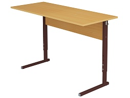 Стол школьный 2-местный 5-7 г/р регулируемый (бук, м/к коричневый, прямоугольная труба)