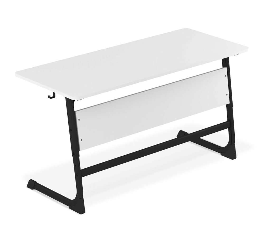 Cтол ученический белый снег/черный муар  SHT-TN11/3-5