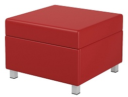 Пуф модульный на металлокаркасе 600х610х425 мм 790.П-КР (обивка - экокожа красный, м/к квадратная труба)