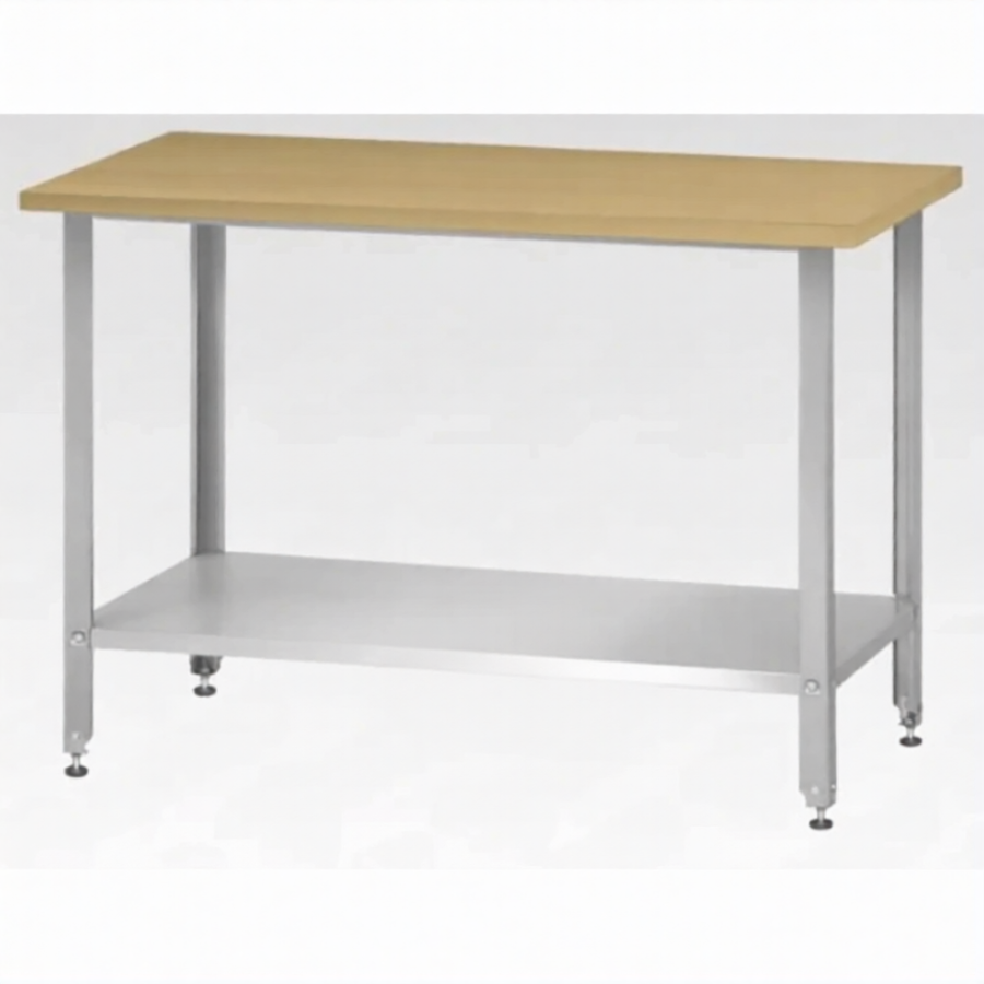 Стол кондитерский СПРн 860х1200х600 «Norma Ral» бук/40 (полка сплошная; ножка проф., тр. 40)