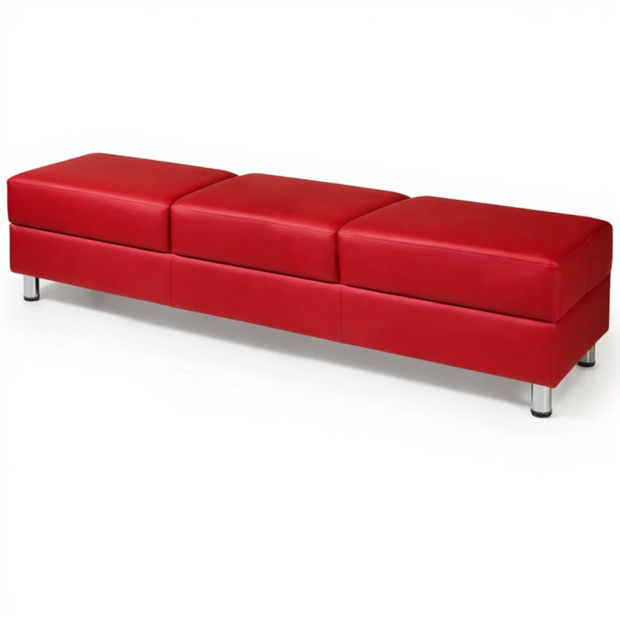 Банкетка трехместная БО-2/3 (кожзам Эконом белый)