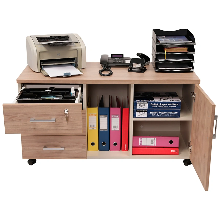 Тумба для оргтехники NPW-410 вяз натуральный/бежевый