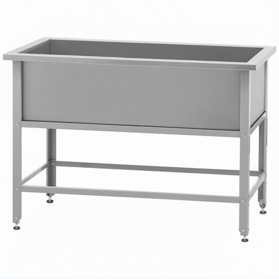 Ванна моечная ВМСн 1210  1 м/о 1110х530х350 (полка с отв., борт; ножка угл.)