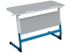 Стол 2-местный школьный 5-7 г/р "Логика" с наклоном столешницы 0-15° (серый, м/к белый/синий)