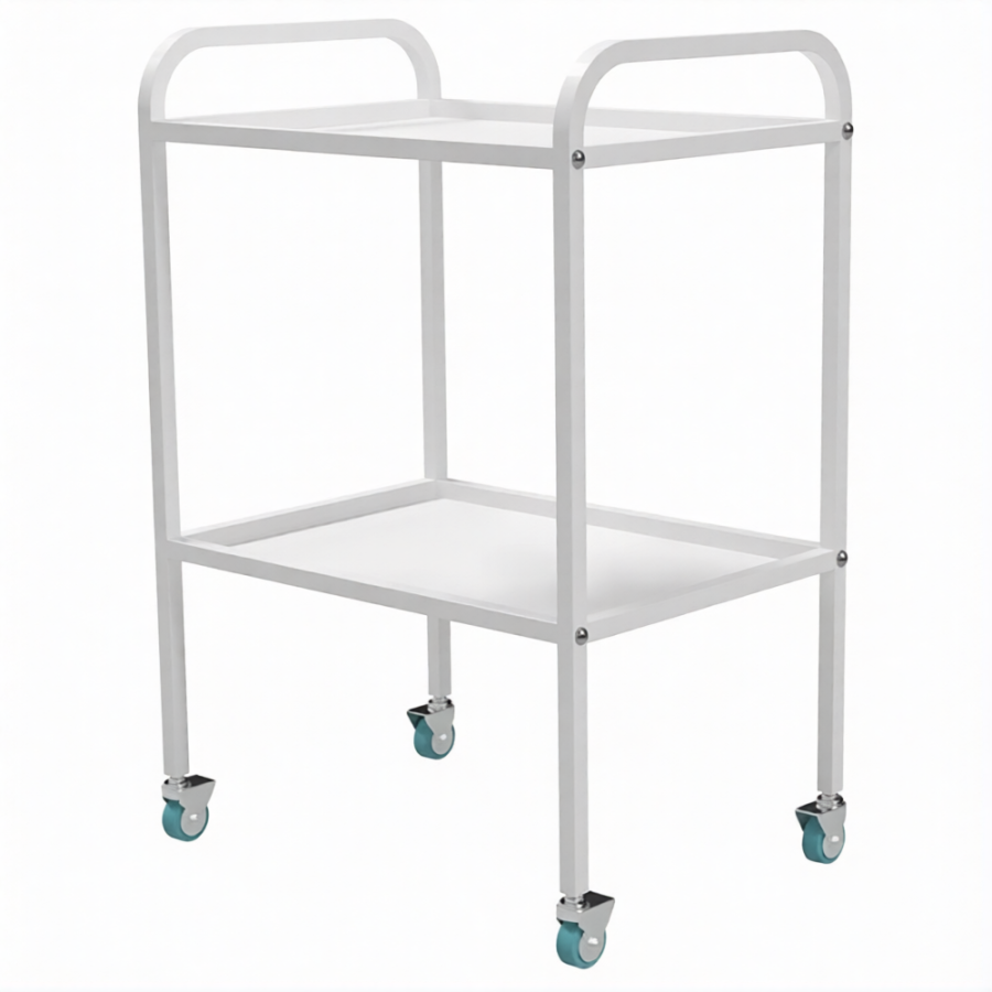 Стол медицинский инструментальный СМИ-02 (полки нерж., колёса серая резина)